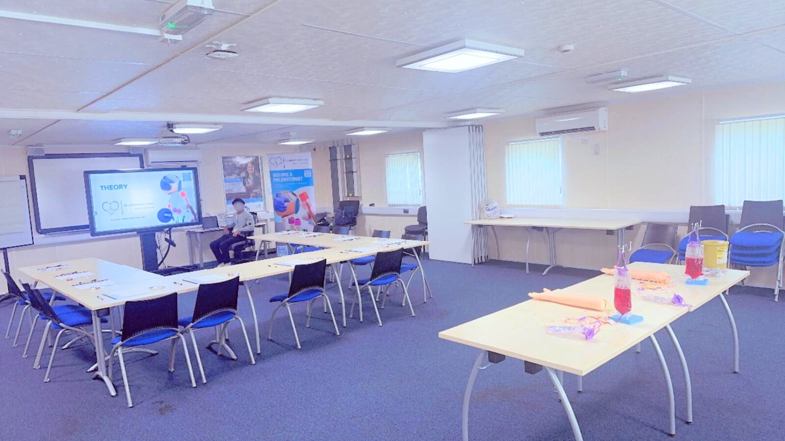 Wide view of a full-cohort classroom session